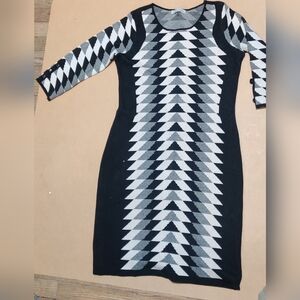 Danny & Nicole Black and White Chevron Dress Jersey Knit.